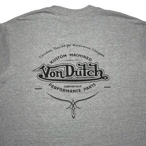 Vintage Von Dutch kustom machined Compton California gray shirt
